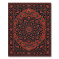 Intricate Rust Floral Medallion Tapestry Rug