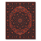 Intricate Rust Floral Medallion Tapestry Rug
