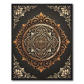 Ornate Golden Floral Medallion Background Rug