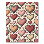 Whimsical Vintage Hearts Pastel Folk Rug