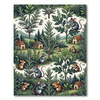 Whimsical Woodland Mouse and Herb Garden Rug