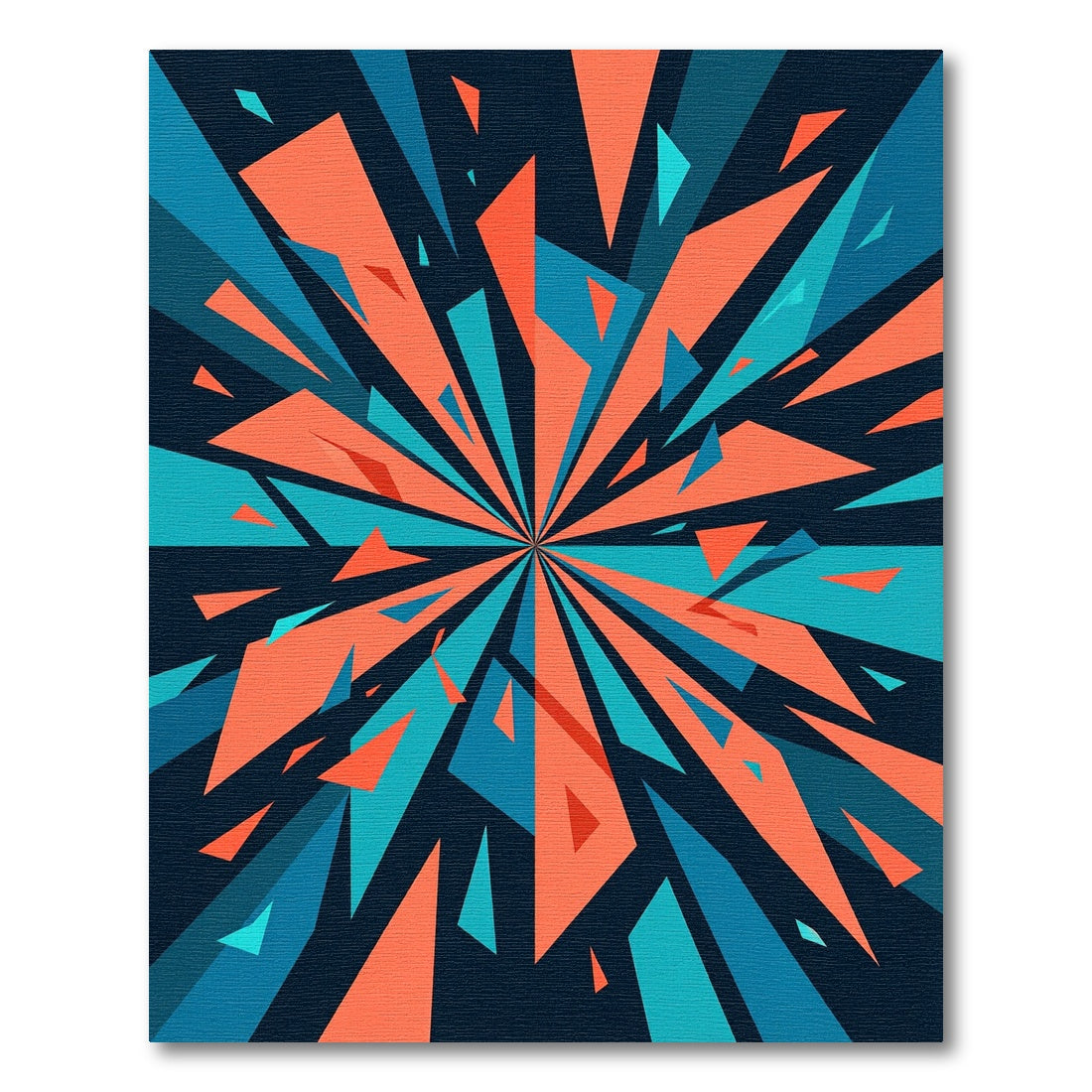 Vibrant Geometric Radiant Burst Art Rug