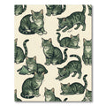 Whimsical Sage Green Tabby Cat Illustration Rug