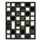 Minimalist Monochrome Geometric Grid Block Rug