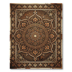 Rich Bronze Floral Mandala Accent Rug