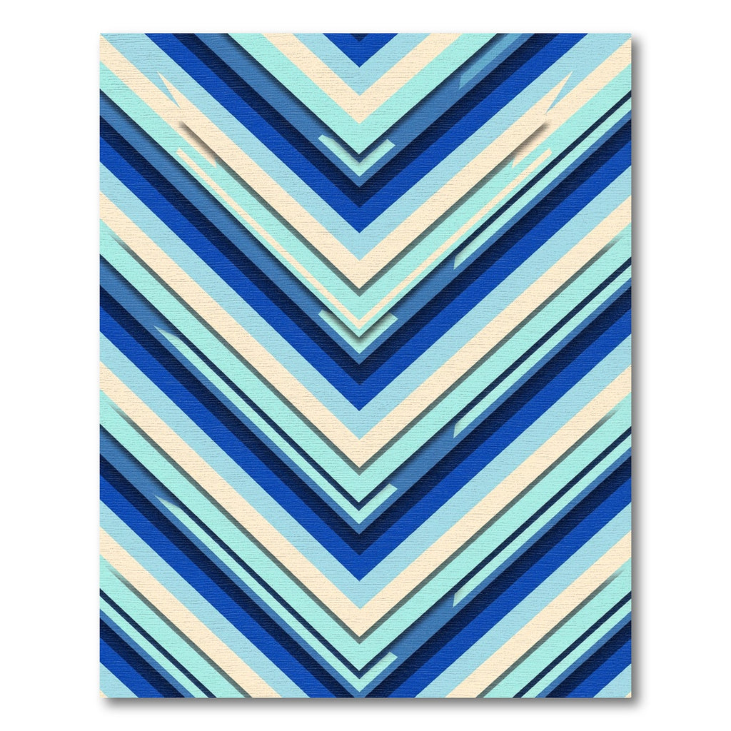 Abstract Chevron Blue Cream Geometric Rug
