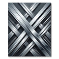 Modern Metallic Silver Intersecting Lines Rug