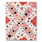 Vibrant Red Abstract Terrazzo Pebble Art Rug