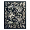 Monochromatic Chrysanthemum Scrollwork Garden Rug