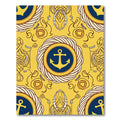 Yellow Navy Anchor Rope Medallion Rug