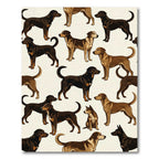 Charming Earth Tone Canine Portraits Rug