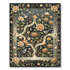 Ornate Peach Blossom Birds Butterflies Rug