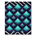 Teal Purple Gradient Diamond Pattern Rug