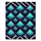 Teal Purple Gradient Diamond Pattern Rug
