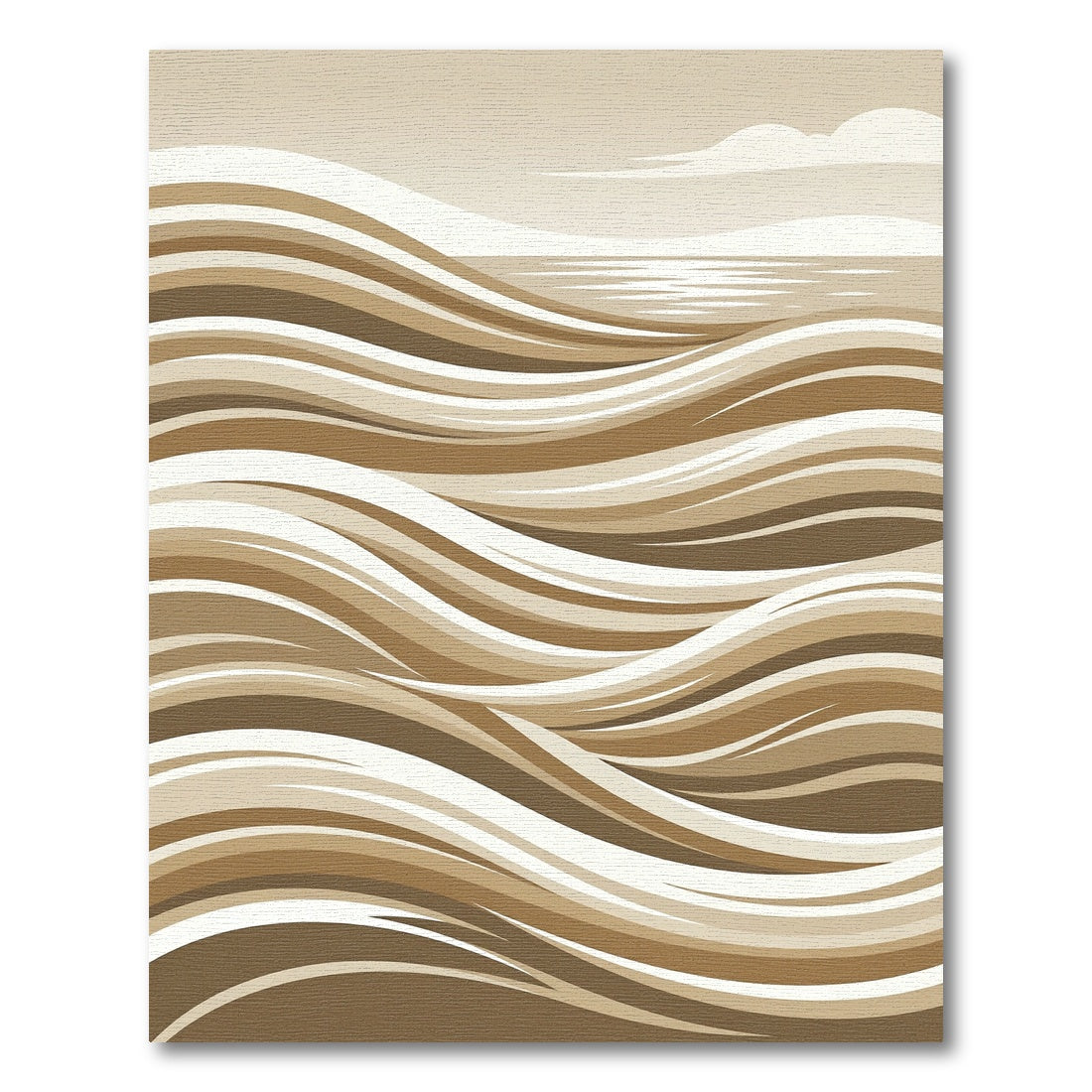 Earthy Toned Abstract Wave Rug