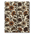 Earthy Brown Floral Vine Tapestry Rug