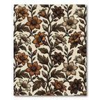 Earthy Brown Floral Vine Tapestry Rug