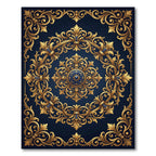 Ornate Gold Filigree Royal Navy Medallion Rug