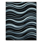 Dark Gray Wavy Stripe Abstract Rug