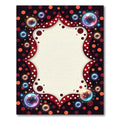 Whimsical Crimson Bubble Frame Festive Art Rug