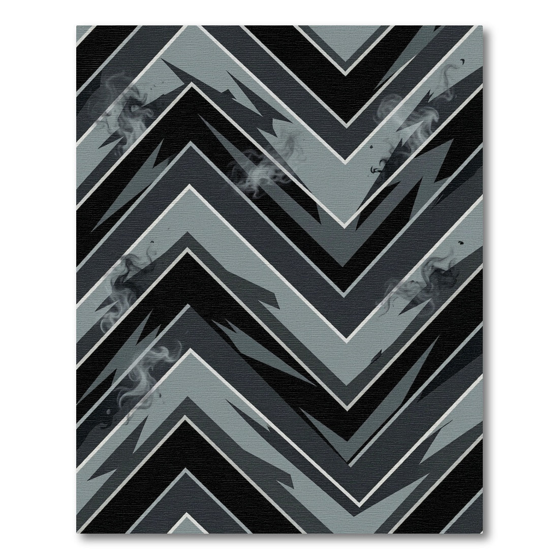 Modern Charcoal Zigzag Chevron Smoke Rug