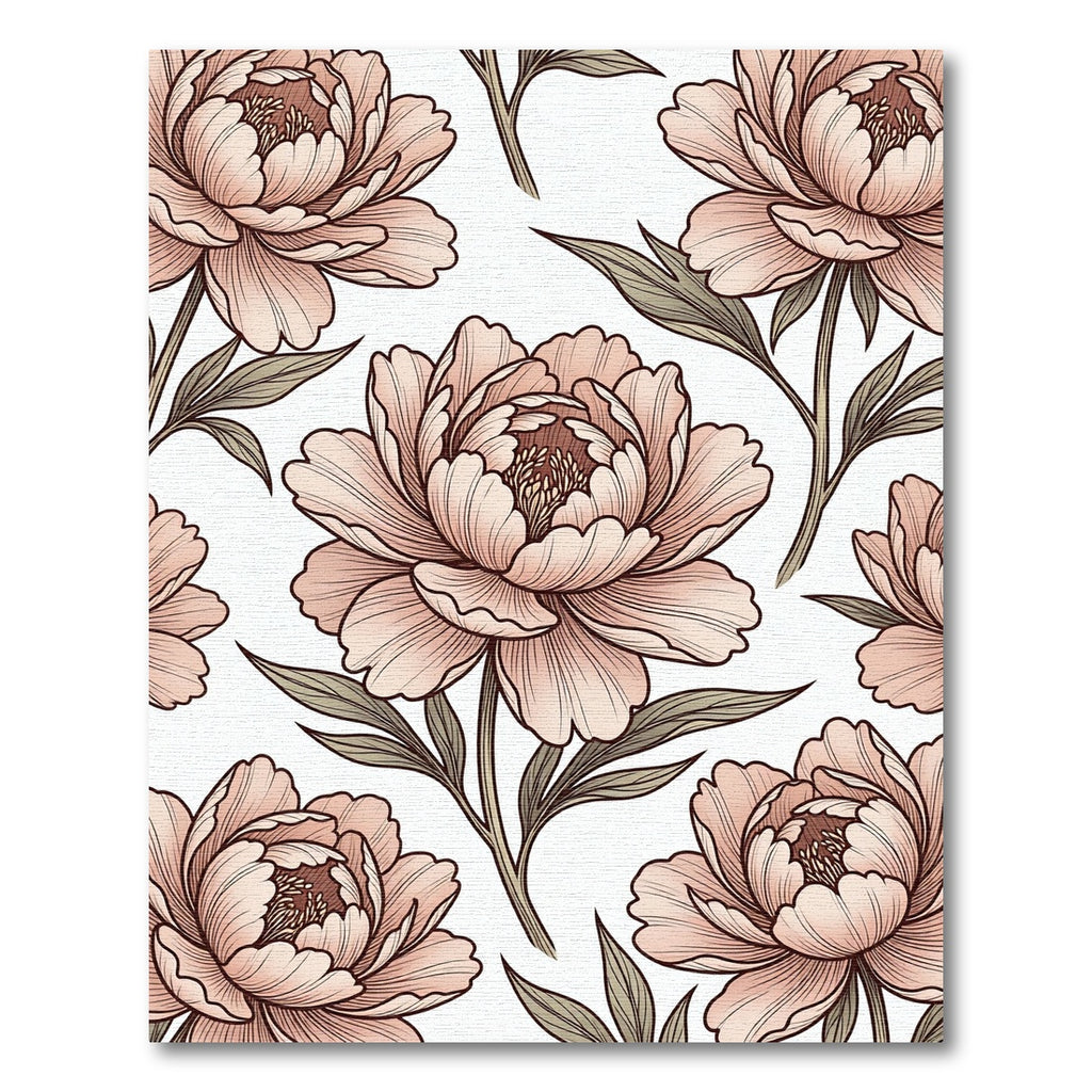Blush Pink Peony Floral Arrangement Rug