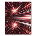 Radiant Energy Burst Red Abstract Rug