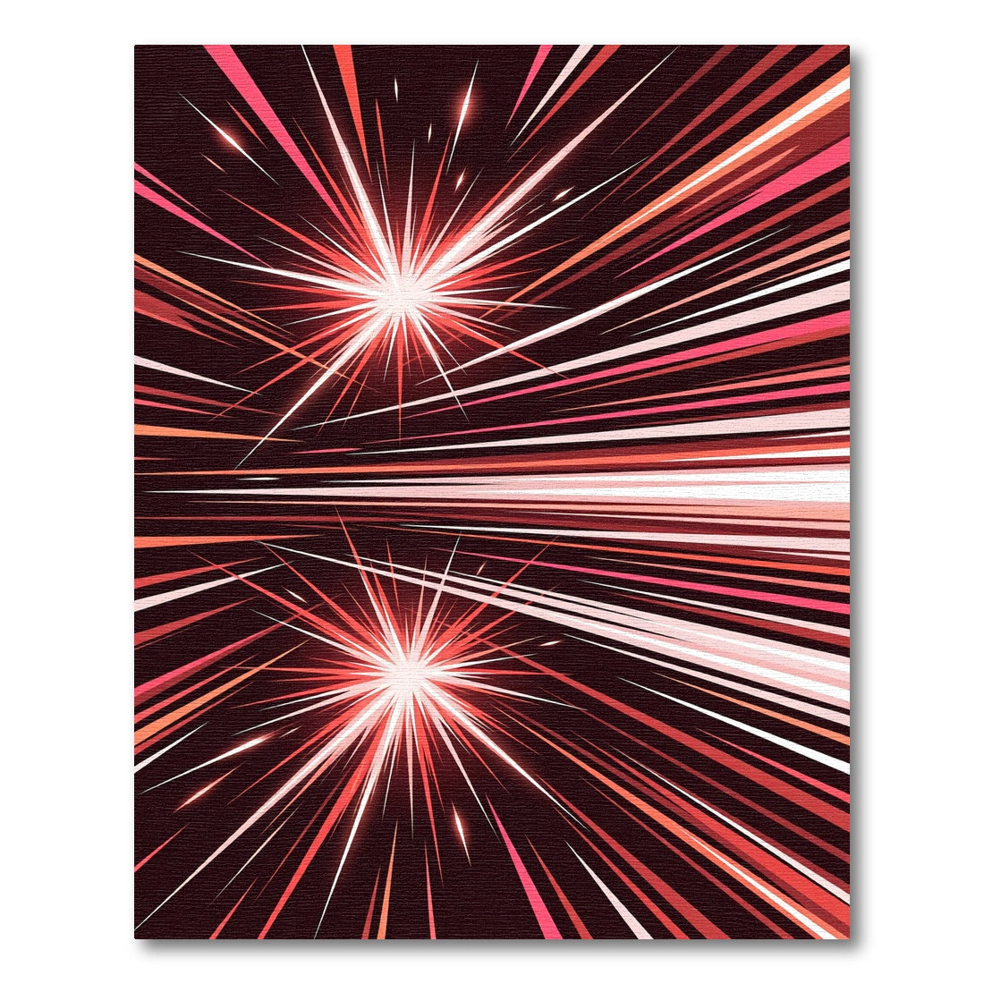 Radiant Energy Burst Red Abstract Rug