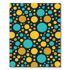 Modern Yellow and Teal Polka Dots Rug