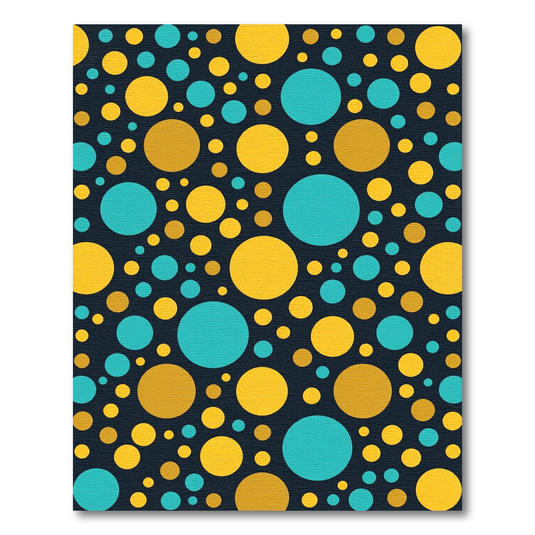 Modern Yellow and Teal Polka Dots Rug