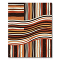 Earthy Retro Wave Striped Art Rug