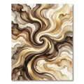 Abstract Gold and Brown Swirl Rug