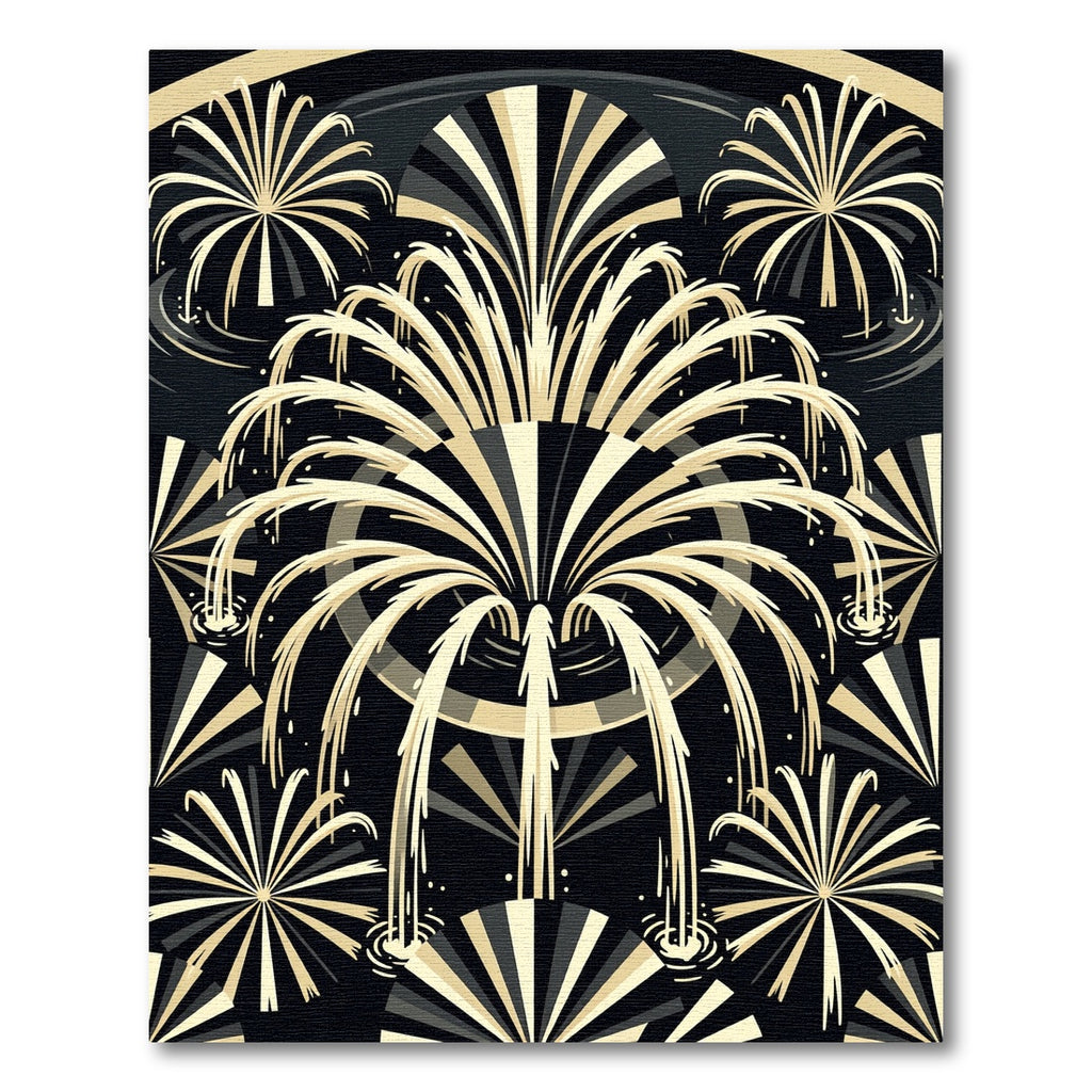 Art Deco Amber Fountain Burst Rug