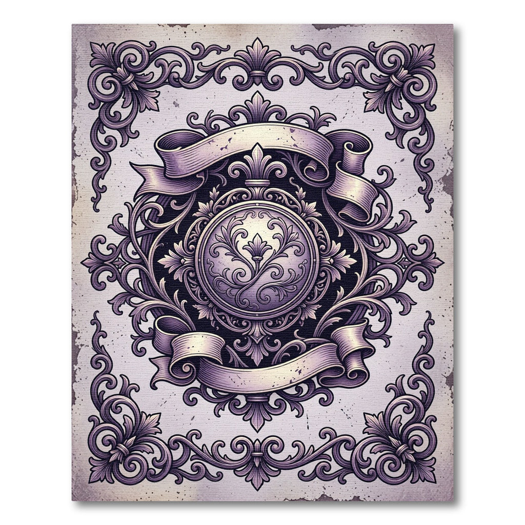 Ornate Acanthus Scrollwork Crest Rug