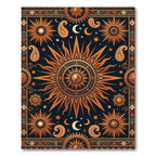 Celestial Sun Moon Paisley Sunburst Rug