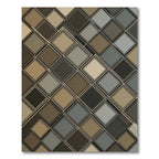 Contemporary Earth Tone Geometric Square Rug