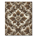 Elegant Brown Damask Floral Scroll Rug