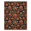Ornate Crimson Floral Vine Scroll Rug