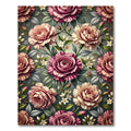 Crimson Pink Floral Garland Rug