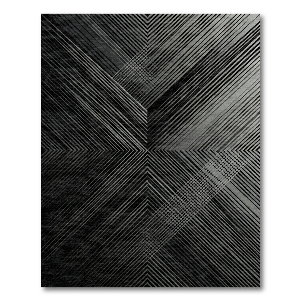 Sleek Black Geometric Chevron Stripe Rug