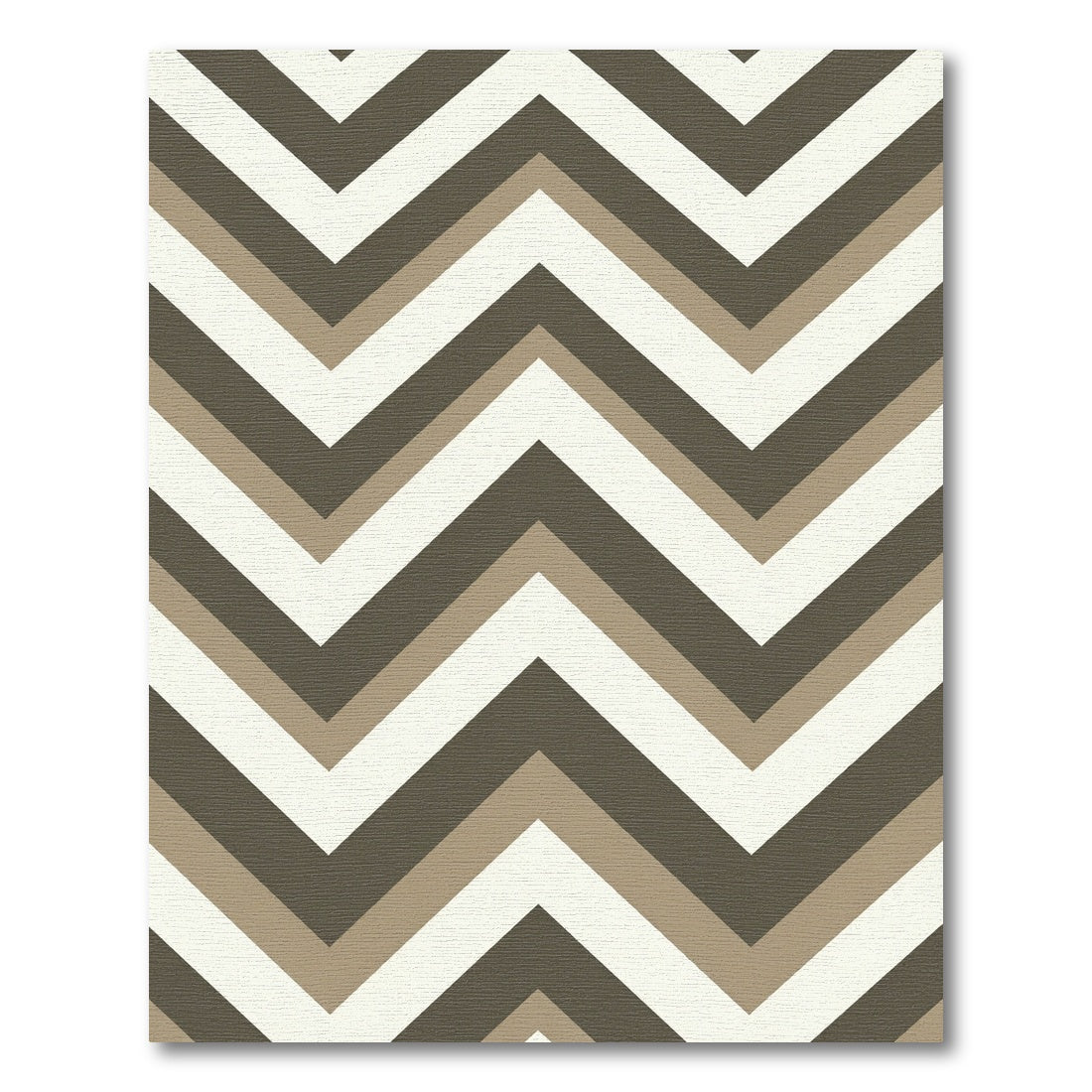 Earthy Neutral Chevron Stripes Rug