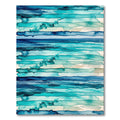 Abstract Blue Ocean Wave Stripe Rug