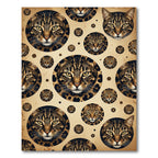 Golden Leopard Spotted Feline Portrait Rug
