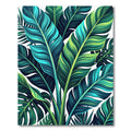 Emerald Teal Tropical Leaf Canopy Rug