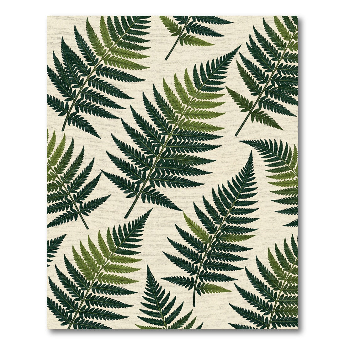 Lush Botanical Emerald Fern Frond Rug
