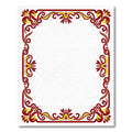 Regal Red Yellow Floral Border Rug