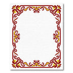 Regal Red Yellow Floral Border Rug