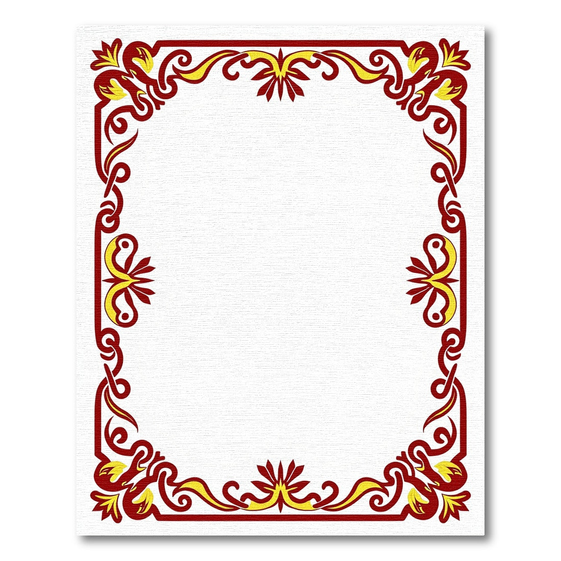 Regal Red Yellow Floral Border Rug