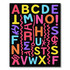 Vibrant Alphabet Composition Retro Rug