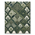 Dark Green Arabesque Floral Medallion Rug
